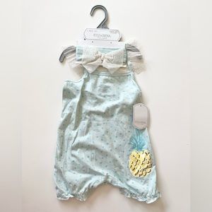 NWT Pineapple Romper & Headband Set